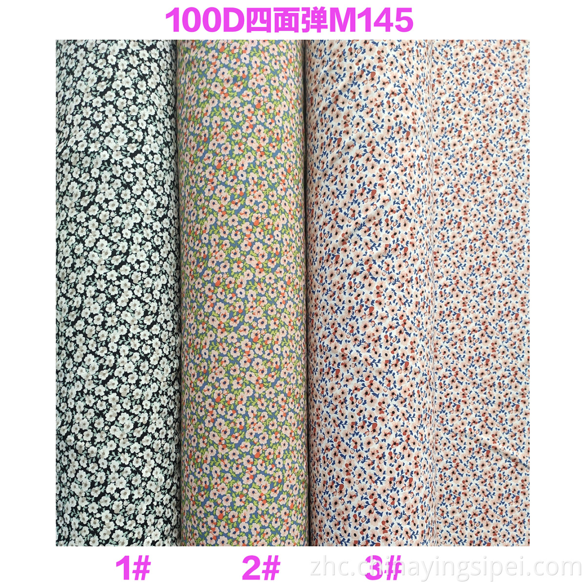 ISP纺织花打印4路伸展97％聚酯3％弹性纤维织物印花织物适合女士